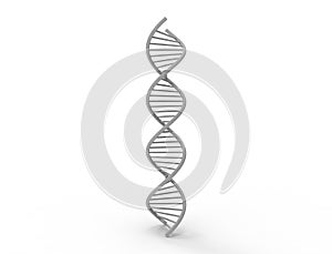 3d rendering of DNA string isolated in white background