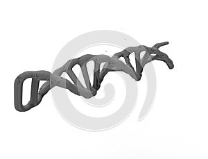 3d rendering of DNA string isolated in white background