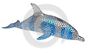 3D rendering - dolphin mesh puzzle model