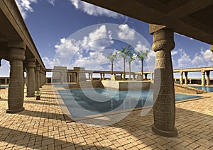 3D Rendering Egyptian Palace