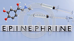 3d rendering of epinephrine or adrenaline molecule