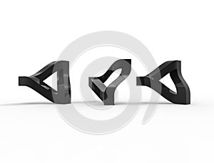 3d rendering of a escher traingle isolated in white studio background