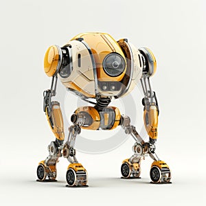 3d Rendering Of Exploration Robot In White Background