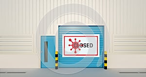 3d rendering of factory is closed