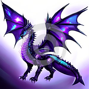 3D rendering of a fantasy dragon isolated on a white background. generative AI