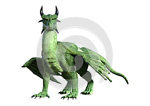 3D Rendering Fantasy Dragon on White