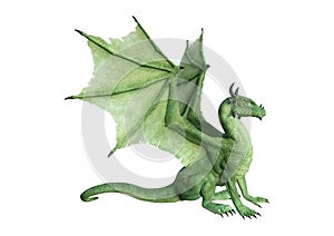 3D Rendering Fantasy Dragon on White