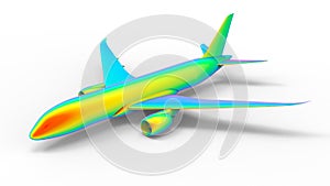 3D rendering - finite element analysis of an airplane