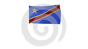 3D Rendering of the flag of Democratic Republic of the Congo