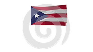 3D rendering of the flag of Puerto Rico