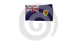 3D rendering of the flag of Turks and Caicos Islands
