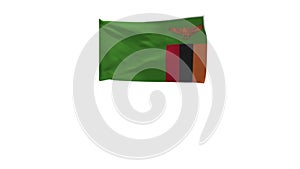 3D rendering of the flag of Zambia