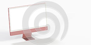 3D rendering of a flat-screen isolated in white