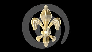 3d rendering of a fleur de lys orn ament isolated on black background