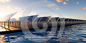 3d rendering of floating solar with sky background