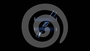 3d rendering glass symbol of not equal isolated on black with reflection