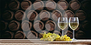 3d rendering glasses of wine on dark background