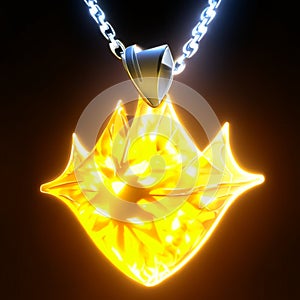 3d rendering of a golden pendant in the shape of a star generative AI