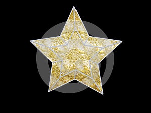 3d rendering of golden star