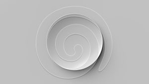 3D rendering gray plate on gray background