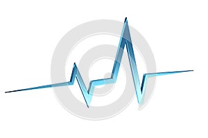 3d rendering heart beat line on a color background