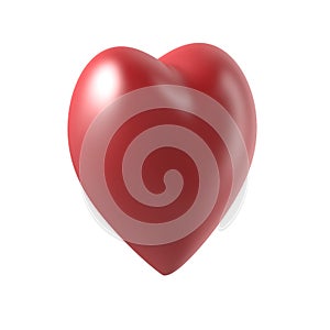 3d rendering of heart shape, love symbol for romantic concept, red love decoration object for wedding and celebration