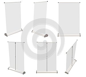 3D rendering - High resolution image roll baner template isolated on white background, high quality details