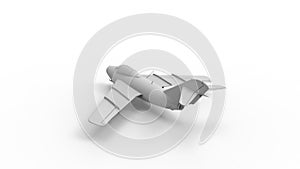 3d rendering of a historic fighter airplane in white studio background