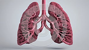 3D rendering of human lungs with bronchial tree