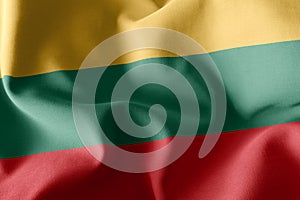 3D rendering illustration flag of Lithuania. Waving on the wind