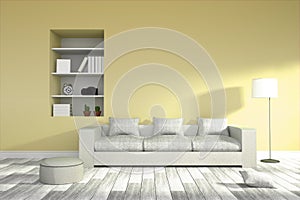 3D Rendering : illustration of Modern living-room interior