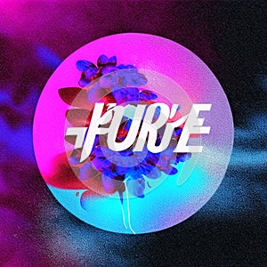 3D rendering illustration of the word FURE on a colorful background. Generative AI