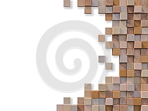 3d rendering image of cubic wooden wall