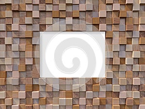3d rendering image of cubic wooden wall