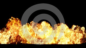 3D rendering of impressive explosions isolated on black background