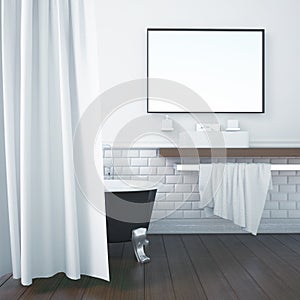 3d rendering interior of a bathroom