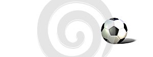 3d rendering isolated black and white patterned soccer ball