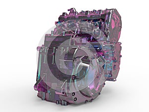 3D rendering - large engine glass model