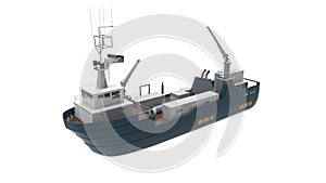 3d rendering of a large vessel isolated on a white background