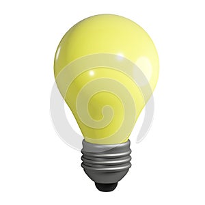 3D rendering of Light bulb pear shaped. Symbol of ideas, inspiration, creativity. Garland element. Realistic PNG illustration