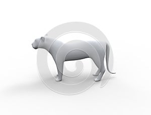 3d rendering of a lion silhouette is insolation studio background