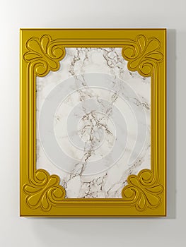 3D rendering Luxury gold frame marble 25