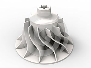 3D rendering - machined impeller turbine