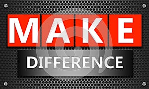 3D rendering of a make difference concept on mesh hexagon background