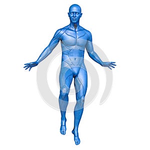 3D rendering of a male cyborg