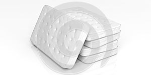 3d rendering mattresses on white background