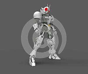 3d rendering of a mech standing on a isolated background