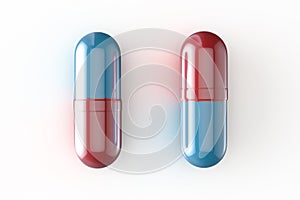 3D Rendering of Medicine Concept Capsule Pill and Tablet on White