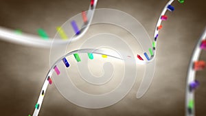 3d rendering messenger RNA model.