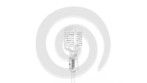 3d rendering of a microphone isolated in white studio background